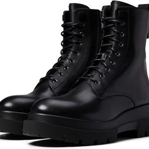 La CANADIENNE Black Leather Combat Boots 9.5